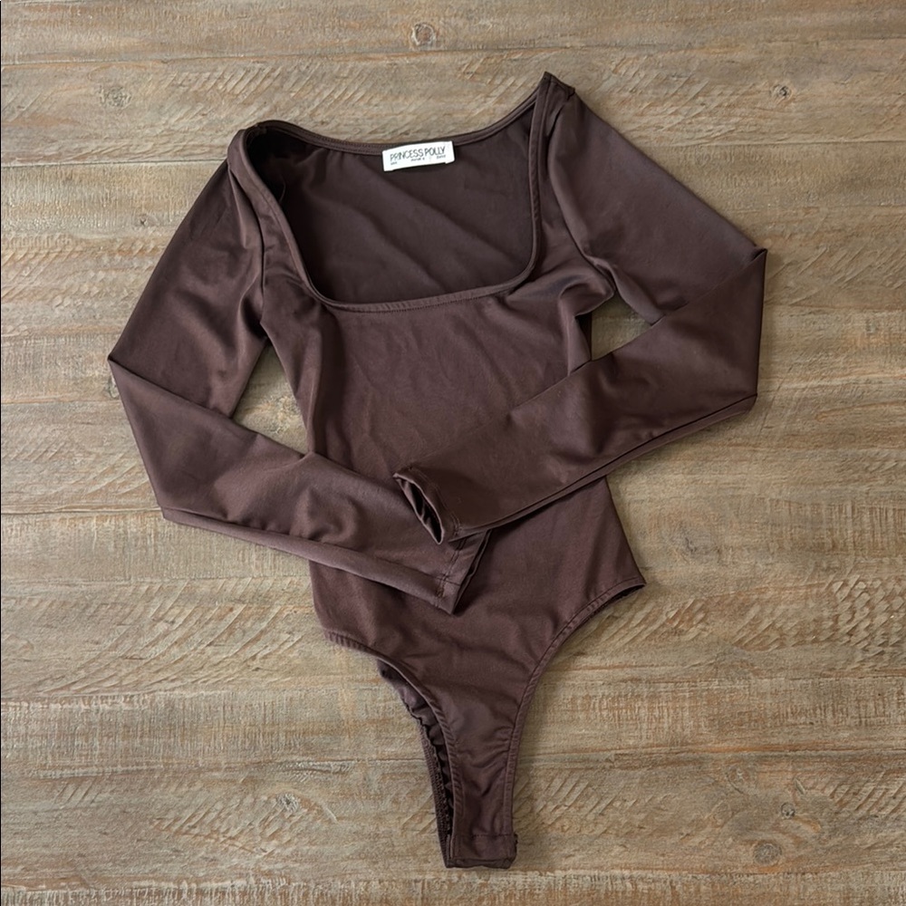 Brown Long Sleeve Bodysuit